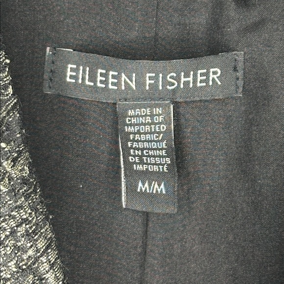 Eileen Fisher Women's Grey and Silver Silk Blend Jacquard Duster Jacket Size M - Picture 11 of 15